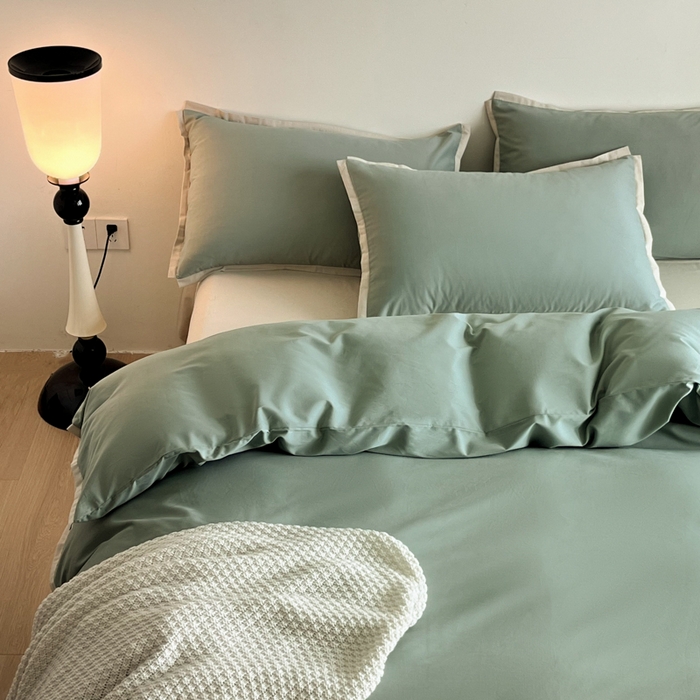 91家纺网 家纺一手货源 找家纺 小叮当家纺仓储工厂店 2025新款优质买家秀热卖不断货A类母婴级100纯棉全棉磨毛四件套全棉纯棉全棉 小宽边-自由蓝