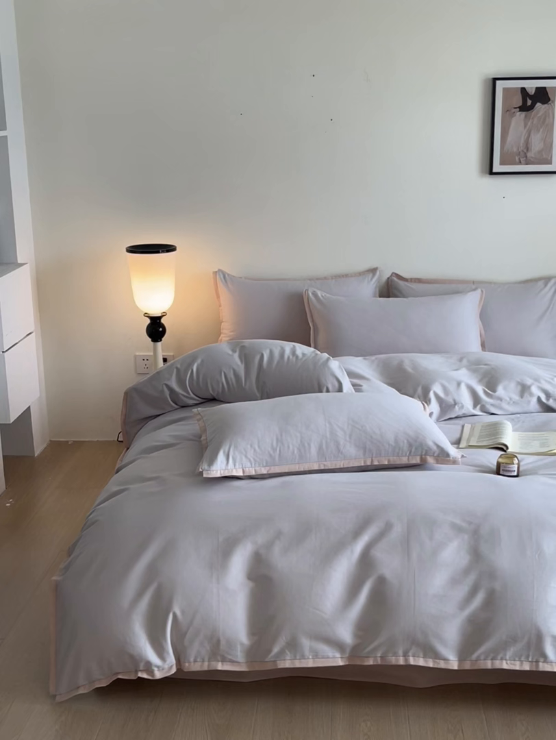 91家纺网 家纺一手货源 找家纺 小叮当家纺仓储工厂店 2025新款优质买家秀热卖不断货A类母婴级100纯棉全棉磨毛四件套全棉纯棉全棉 小宽边-硅谷银