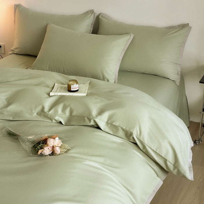 91家纺网 家纺一手货源 找家纺 小叮当家纺仓储工厂店 2025新款优质买家秀热卖不断货A类母婴级100纯棉全棉磨毛四件套全棉纯棉全棉 小宽边-碧玉绿