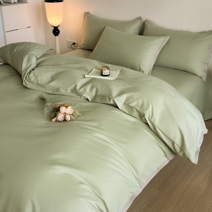 91家纺网 家纺一手货源 找家纺 小叮当家纺仓储工厂店 2025新款优质买家秀热卖不断货A类母婴级100纯棉全棉磨毛四件套全棉纯棉全棉 小宽边-碧玉绿