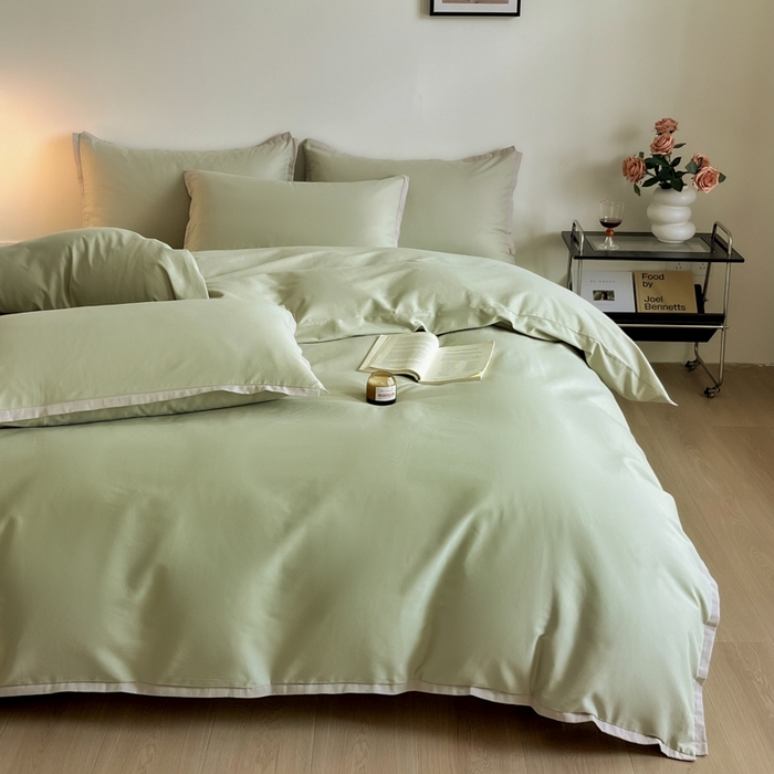 91家纺网 家纺一手货源 找家纺 小叮当家纺仓储工厂店 2025新款优质买家秀热卖不断货A类母婴级100纯棉全棉磨毛四件套全棉纯棉全棉 小宽边-碧玉绿