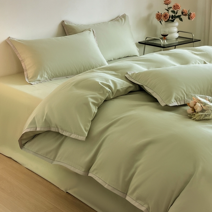 91家纺网 家纺一手货源 找家纺 小叮当家纺仓储工厂店 2025新款优质买家秀热卖不断货A类母婴级100纯棉全棉磨毛四件套全棉纯棉全棉 小宽边-碧玉绿