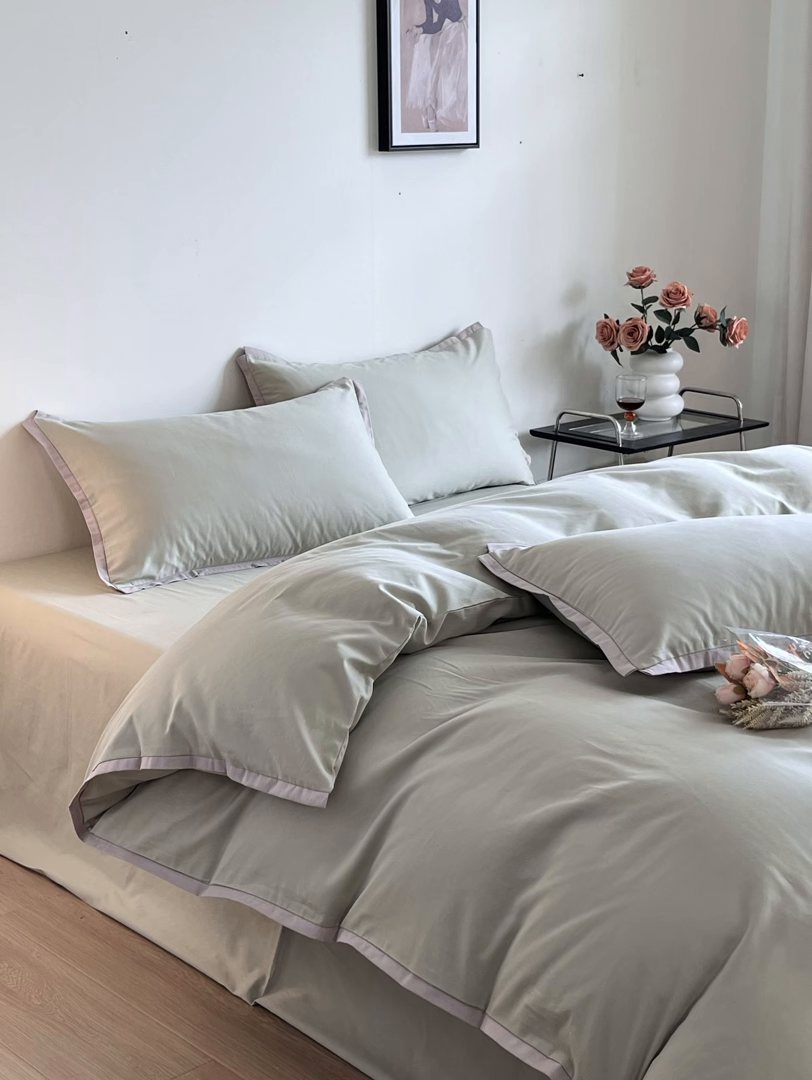 91家纺网 家纺一手货源 找家纺 小叮当家纺仓储工厂店 2025新款优质买家秀热卖不断货A类母婴级100纯棉全棉磨毛四件套全棉纯棉全棉 小宽边-碧玉绿