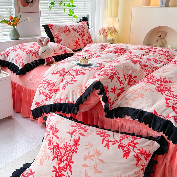 91家纺网 家纺一手货源 找家纺 （总）栩裕纺织 2025新款加厚保暖亲肤绒韩版四件套