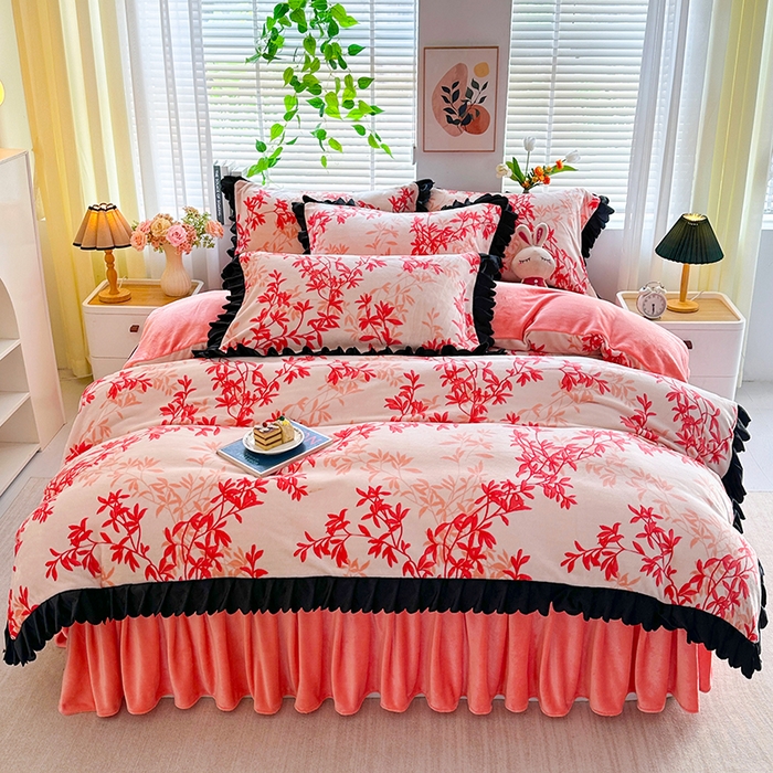 91家纺网 家纺一手货源 找家纺 （总）栩裕纺织 2025新款加厚保暖亲肤绒韩版四件套