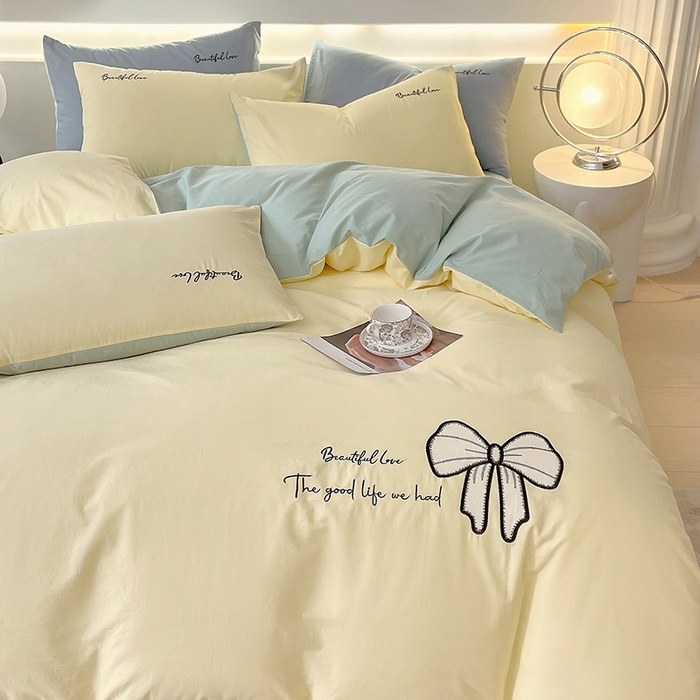 91家纺网 家纺一手货源 找家纺 （总）小叮当家纺仓储工厂店 2025新款(买家秀不断货)A类母婴及全棉纯棉水洗棉刺绣贴布绣四件套--初恋系列