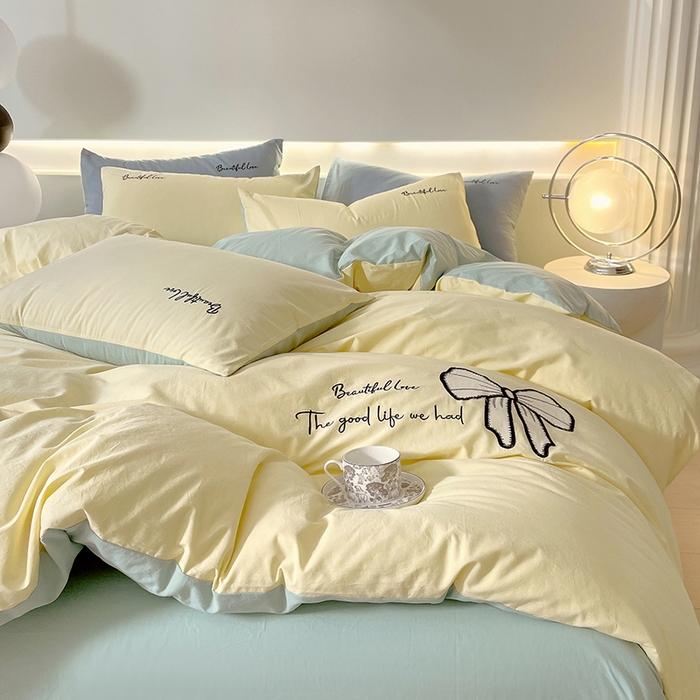 91家纺网 家纺一手货源 找家纺 （总）小叮当家纺仓储工厂店 2025新款(买家秀不断货)A类母婴及全棉纯棉水洗棉刺绣贴布绣四件套--初恋系列