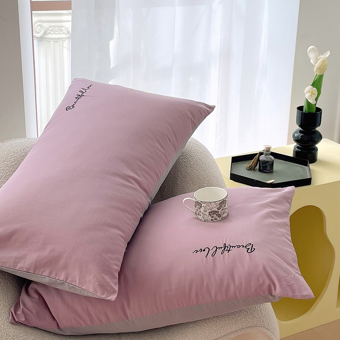 91家纺网 家纺一手货源 找家纺 小叮当家纺仓储工厂店 2025新款(买家秀不断货)A类母婴及全棉纯棉水洗棉刺绣贴布绣四件套--初恋系列 曼樾紫+迷雾灰