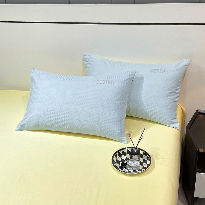 91家纺网 家纺一手货源 找家纺 小叮当家纺仓储工厂店 2025新款秋冬(热买家秀不断货)A类母婴级亲肤全棉纯棉华夫格提花纯棉刺绣四件套 华夫格-天兰