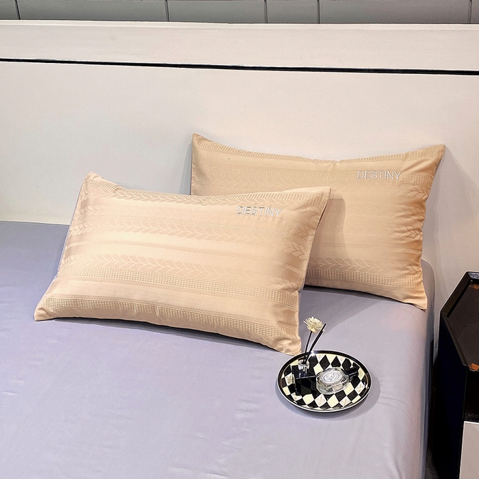 91家纺网 家纺一手货源 找家纺 小叮当家纺仓储工厂店 2025新款秋冬(热买家秀不断货)A类母婴级亲肤全棉纯棉华夫格提花纯棉刺绣四件套 麦穗-香槟金