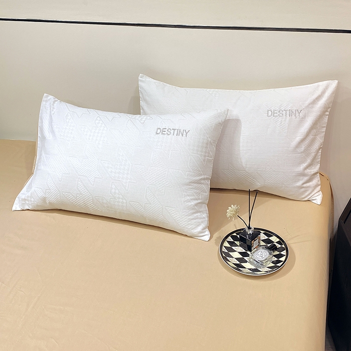 91家纺网 家纺一手货源 找家纺 小叮当家纺仓储工厂店 2025新款秋冬(热买家秀不断货)A类母婴级亲肤全棉纯棉华夫格提花纯棉刺绣四件套 千鸟格-本白