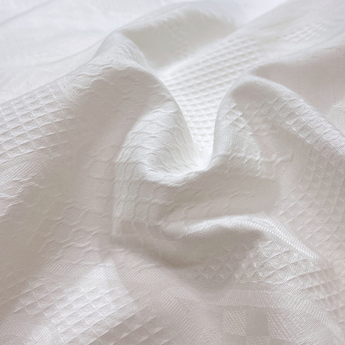 91家纺网 家纺一手货源 找家纺 小叮当家纺仓储工厂店 2025新款秋冬(热买家秀不断货)A类母婴级亲肤全棉纯棉华夫格提花纯棉刺绣四件套 千鸟格-本白