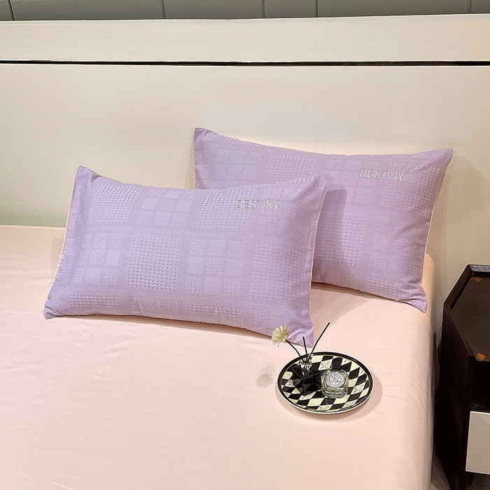 91家纺网 家纺一手货源 找家纺 小叮当家纺仓储工厂店 2025新款秋冬(热买家秀不断货)A类母婴级亲肤全棉纯棉华夫格提花纯棉刺绣四件套 华夫格-烟紫