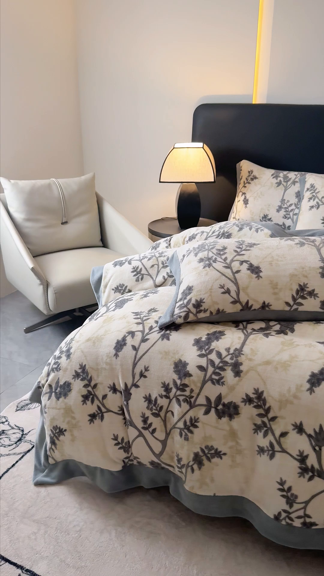 91家纺网 家纺一手货源 找家纺 KA家纺 2025新款秋冬轻奢高克重双拼角牛奶绒四件套 山奈