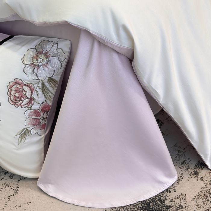 91家纺网 家纺一手货源 找家纺 优悦生活馆 2025新款亲肤新疆长绒棉四件套-花团锦簇风格二 花团锦簇-流沙紫