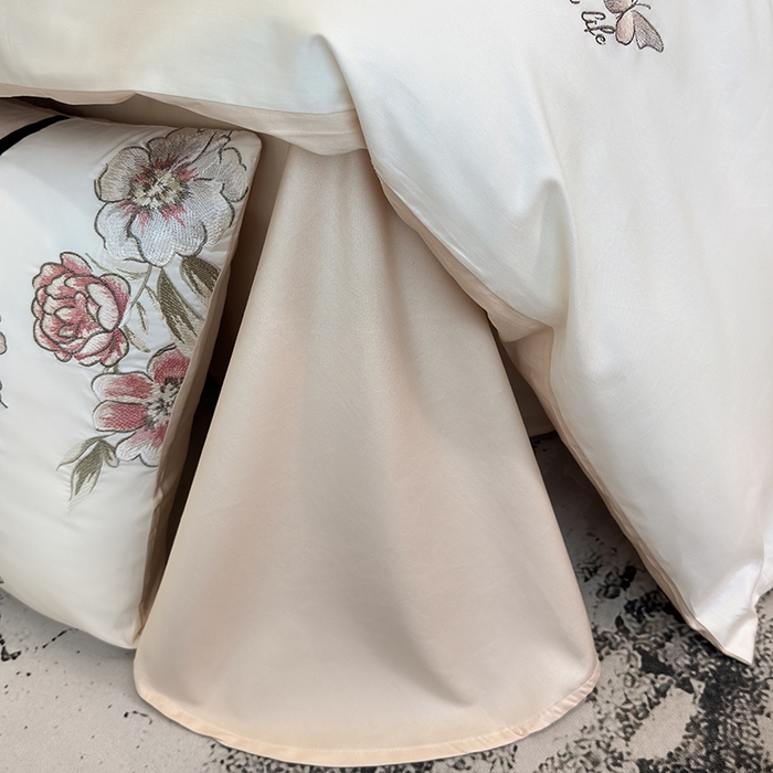 91家纺网 家纺一手货源 找家纺 （总）优悦生活馆 2025新款亲肤新疆长绒棉四件套-花团锦簇风格二