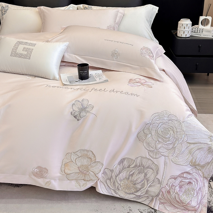 91家纺网 家纺一手货源 找家纺 （总）优悦生活馆 2025新款亲肤新疆长绒棉四件套-梦想花园风格二