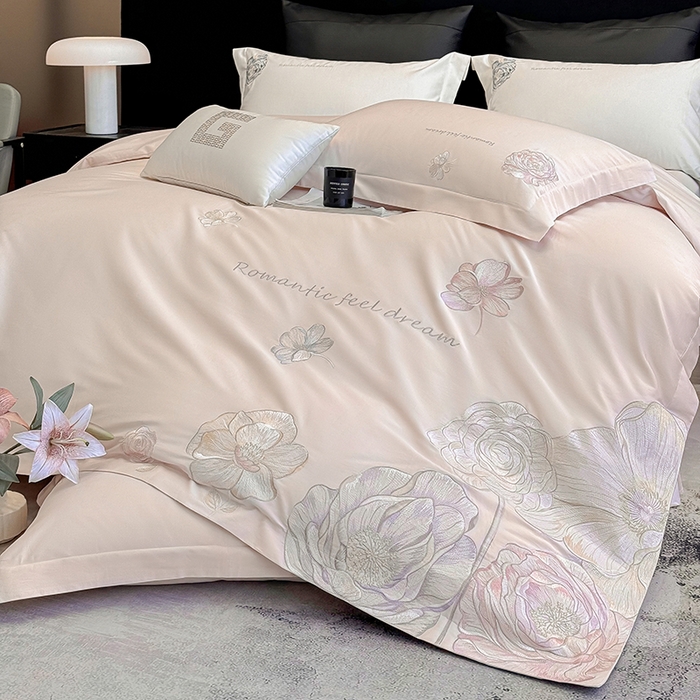 91家纺网 家纺一手货源 找家纺 （总）优悦生活馆 2025新款亲肤新疆长绒棉四件套-梦想花园风格二