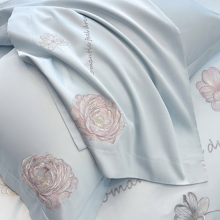 91家纺网 家纺一手货源 找家纺 优悦生活馆 2025新款亲肤新疆长绒棉四件套-梦想花园风格二 梦想花园-海峰蓝