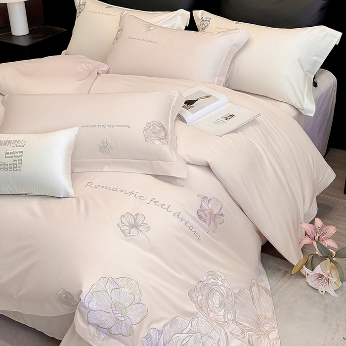 91家纺网 家纺一手货源 找家纺 优悦生活馆 2025新款亲肤新疆长绒棉四件套-梦想花园风格二 梦想花园-童话粉