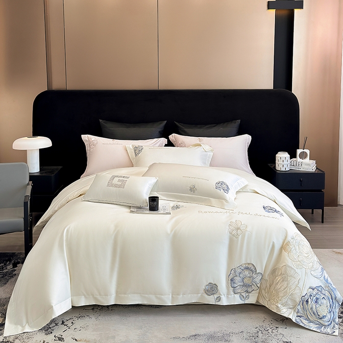 优悦生活馆 2025新款亲肤新疆长绒棉四件套-梦想花园风格二 梦想花园-云朵白