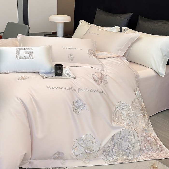 91家纺网 家纺一手货源 找家纺 优悦生活馆 2025新款亲肤新疆长绒棉四件套-梦想花园风格二 梦想花园-童话粉