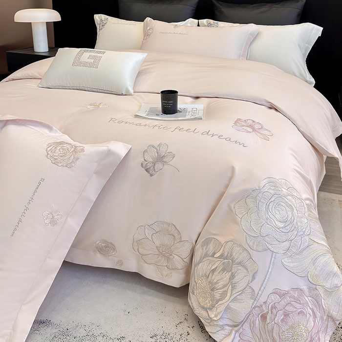 91家纺网 家纺一手货源 找家纺 （总）优悦生活馆 2025新款亲肤新疆长绒棉四件套-梦想花园风格二