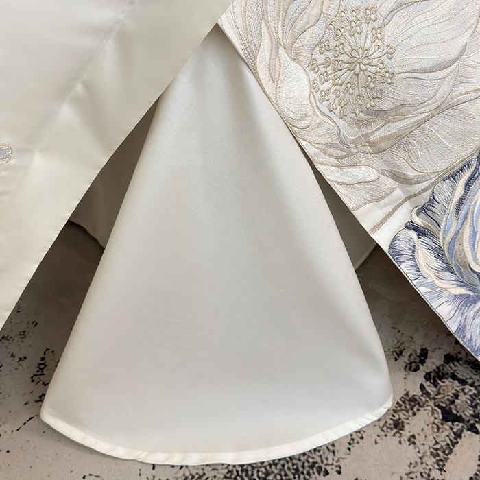 91家纺网 家纺一手货源 找家纺 优悦生活馆 2025新款亲肤新疆长绒棉四件套-梦想花园风格二 梦想花园-云朵白