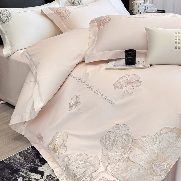 91家纺网 家纺一手货源 找家纺 （总）优悦生活馆 2025新款亲肤新疆长绒棉四件套-梦想花园风格二