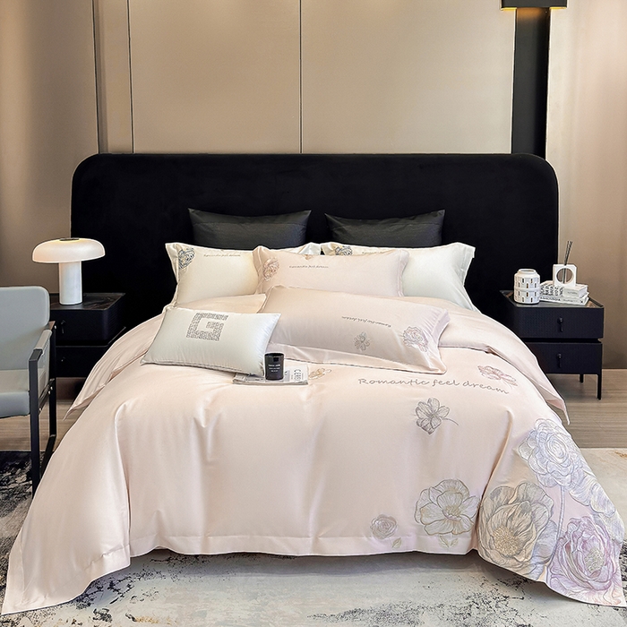 优悦生活馆 2025新款亲肤新疆长绒棉四件套-梦想花园风格二 梦想花园-童话粉