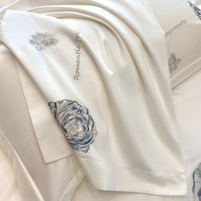 91家纺网 家纺一手货源 找家纺 优悦生活馆 2025新款亲肤新疆长绒棉四件套-梦想花园风格二 梦想花园-云朵白