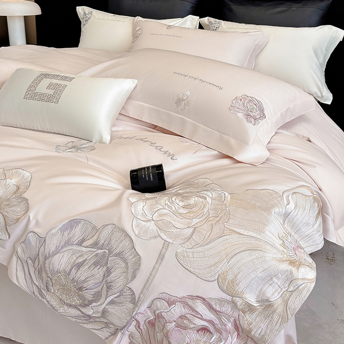 91家纺网 家纺一手货源 找家纺 优悦生活馆 2025新款亲肤新疆长绒棉四件套-梦想花园风格二 梦想花园-童话粉