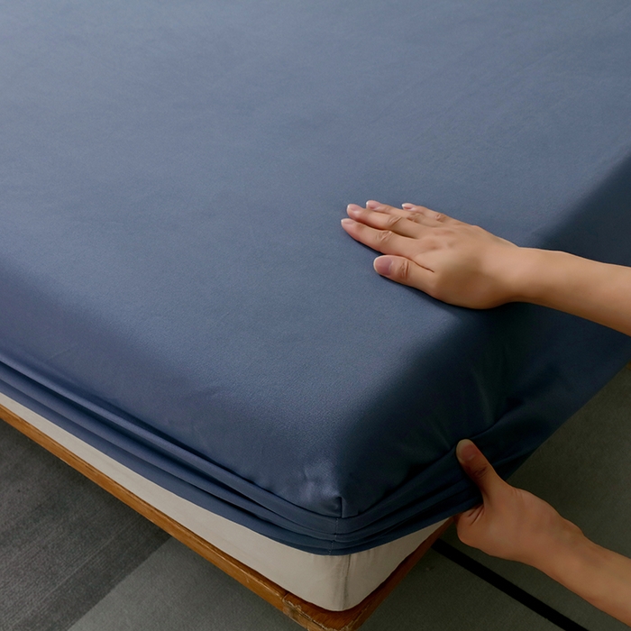 91家纺网 家纺一手货源 找家纺 小叮当家纺仓储工厂店 2025新款提供买家秀爆款花型不断货A类母婴级全棉磨毛床笠单品床笠单件床笠 绀蓝色
