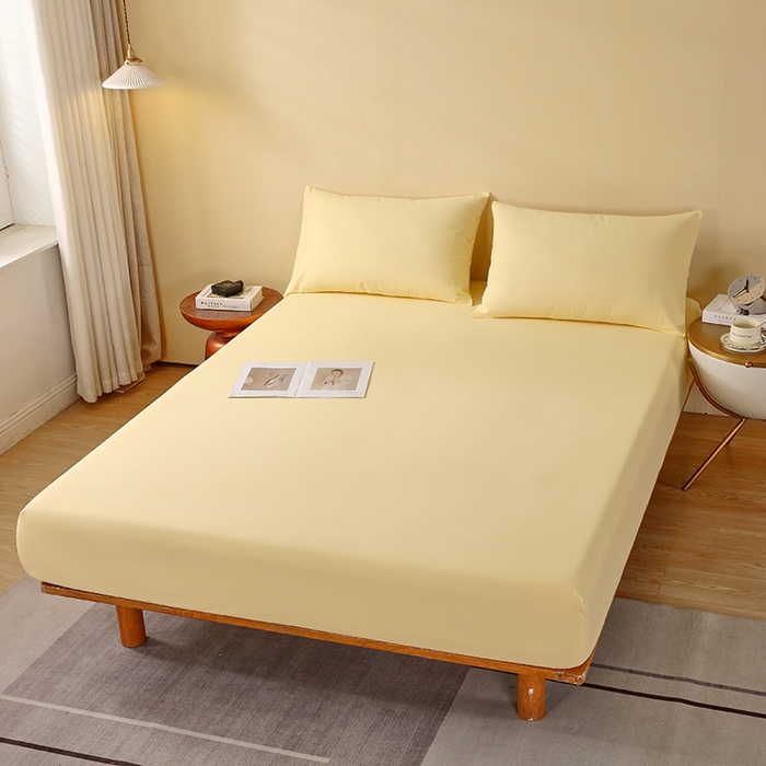 91家纺网 家纺一手货源 找家纺 小叮当家纺仓储工厂店 2025新款提供买家秀爆款花型不断货A类母婴级全棉磨毛床笠单品床笠单件床笠 嫩黄