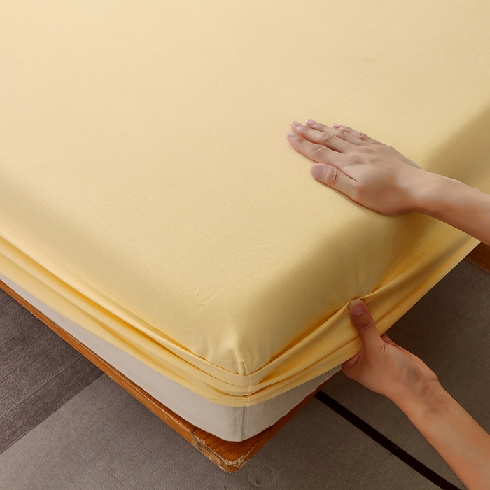 91家纺网 家纺一手货源 找家纺 小叮当家纺仓储工厂店 2025新款提供买家秀爆款花型不断货A类母婴级全棉磨毛床笠单品床笠单件床笠 嫩黄