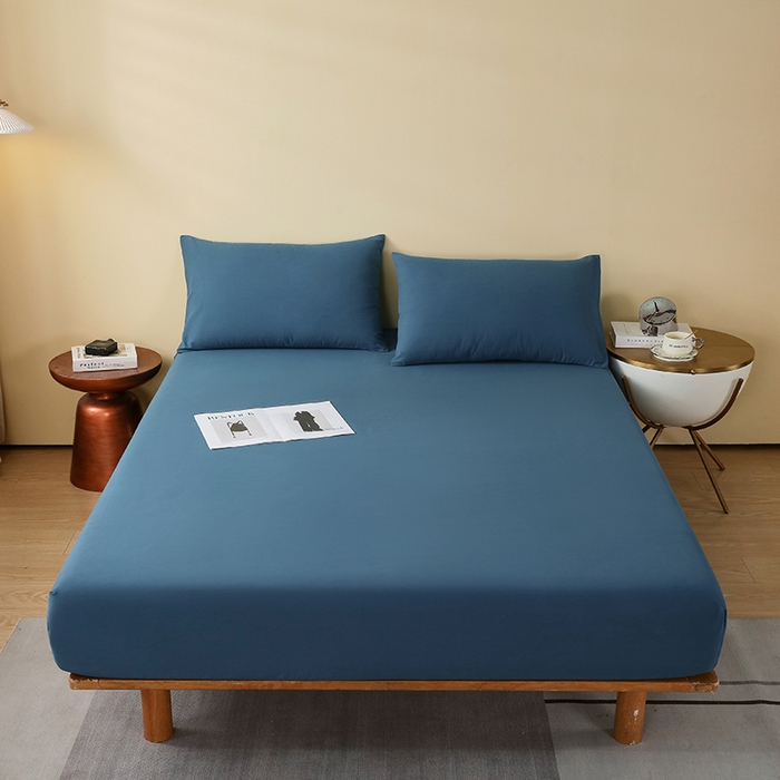 91家纺网 家纺一手货源 找家纺 小叮当家纺仓储工厂店 2025新款提供买家秀爆款花型不断货A类母婴级全棉磨毛床笠单品床笠单件床笠 钴蓝