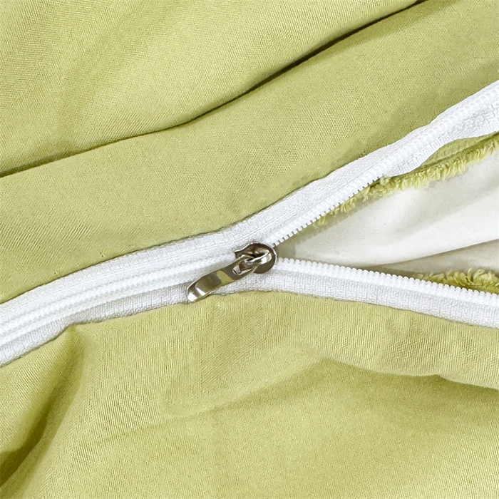 91家纺网 家纺一手货源 找家纺 悦织湾家纺 90克磨毛刺绣纯色四件套2025新款轻奢韩版公主风精致床上用品绣花亲肤水洗棉4件套 琪亚娜-果绿