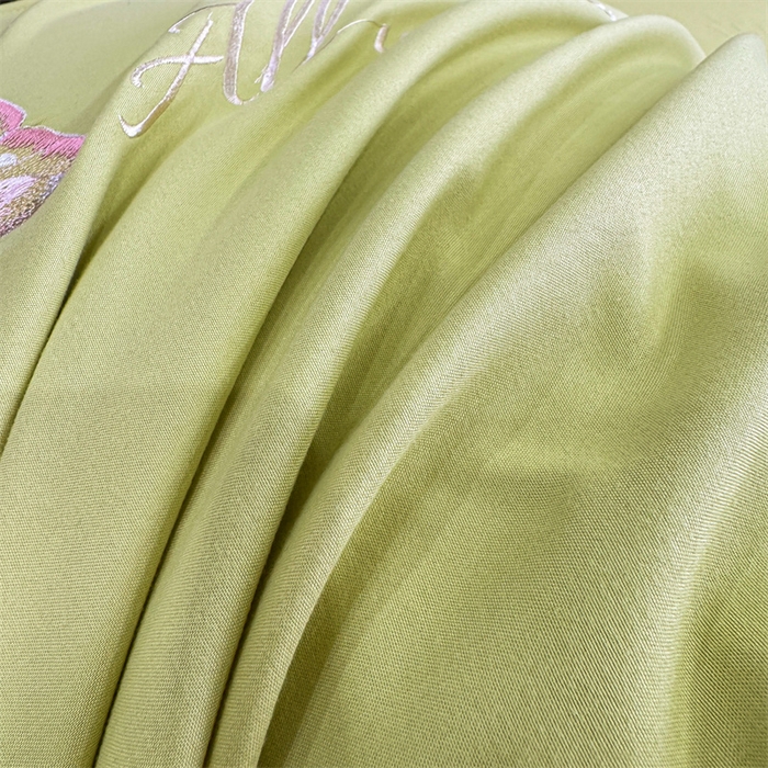 91家纺网 家纺一手货源 找家纺 悦织湾家纺 90克磨毛刺绣纯色四件套2025新款轻奢韩版公主风精致床上用品绣花亲肤水洗棉4件套 琪亚娜-果绿