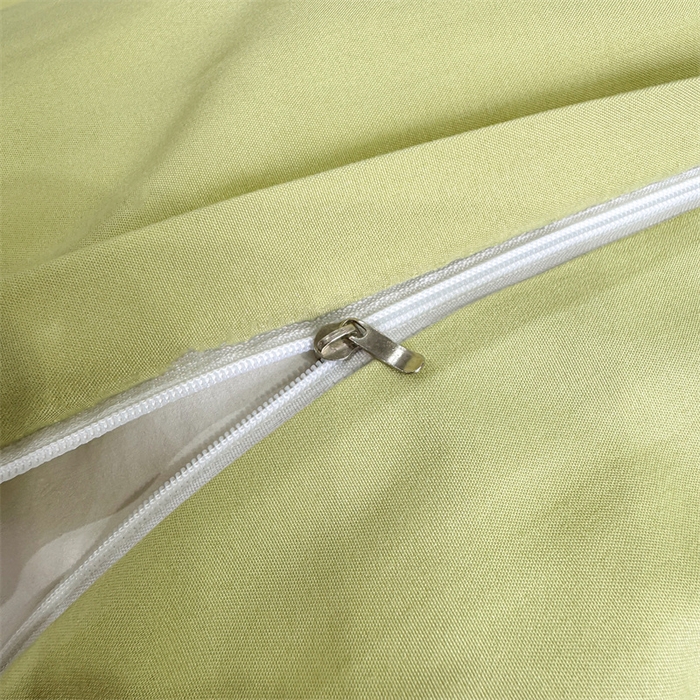 91家纺网 家纺一手货源 找家纺 悦织湾家纺 90克磨毛刺绣纯色四件套2025新款轻奢韩版公主风精致床上用品绣花亲肤水洗棉4件套 遇见-果绿