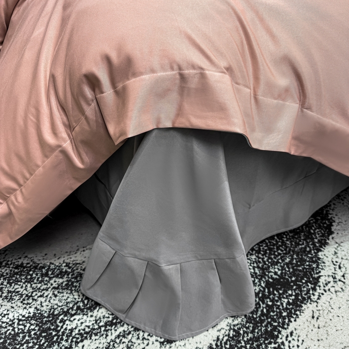 91家纺网 家纺一手货源 找家纺 悦织湾家纺 亲肤120克水洗棉磨毛刺绣纯色四件套2025新款轻奢韩版公主风精致床上用品绣花4件套 宽境豆沙