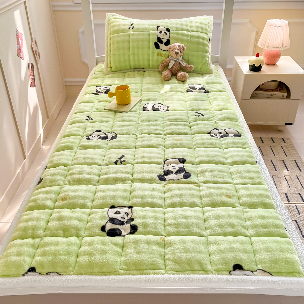 91家纺网 家纺一手货源 找家纺 （总）缦吉 2025新款泡泡兔毛牛奶绒床垫（全网最低）