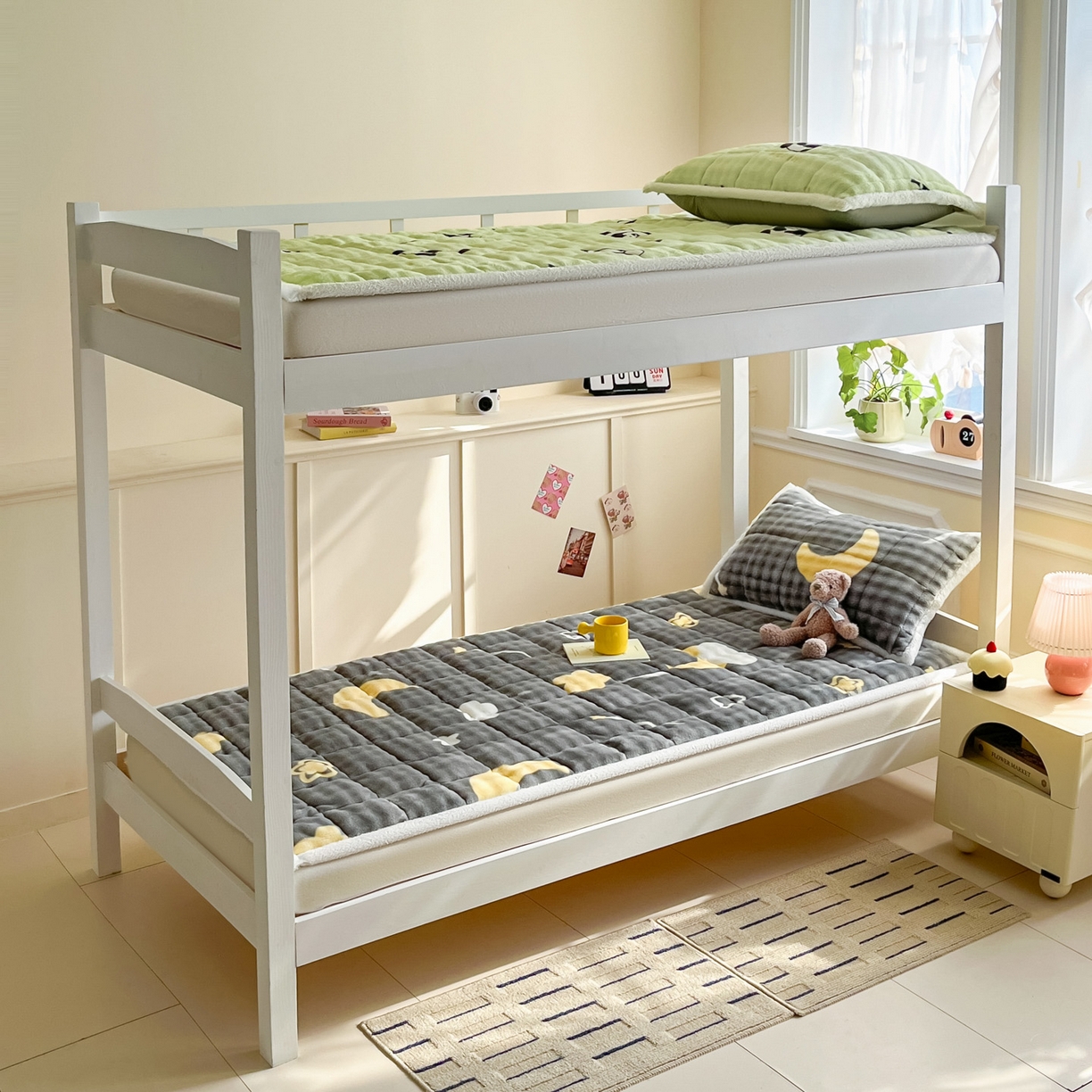 91家纺网 家纺一手货源 找家纺 缦吉 2025新款泡泡兔毛牛奶绒床垫 繁星满天（全网最低）