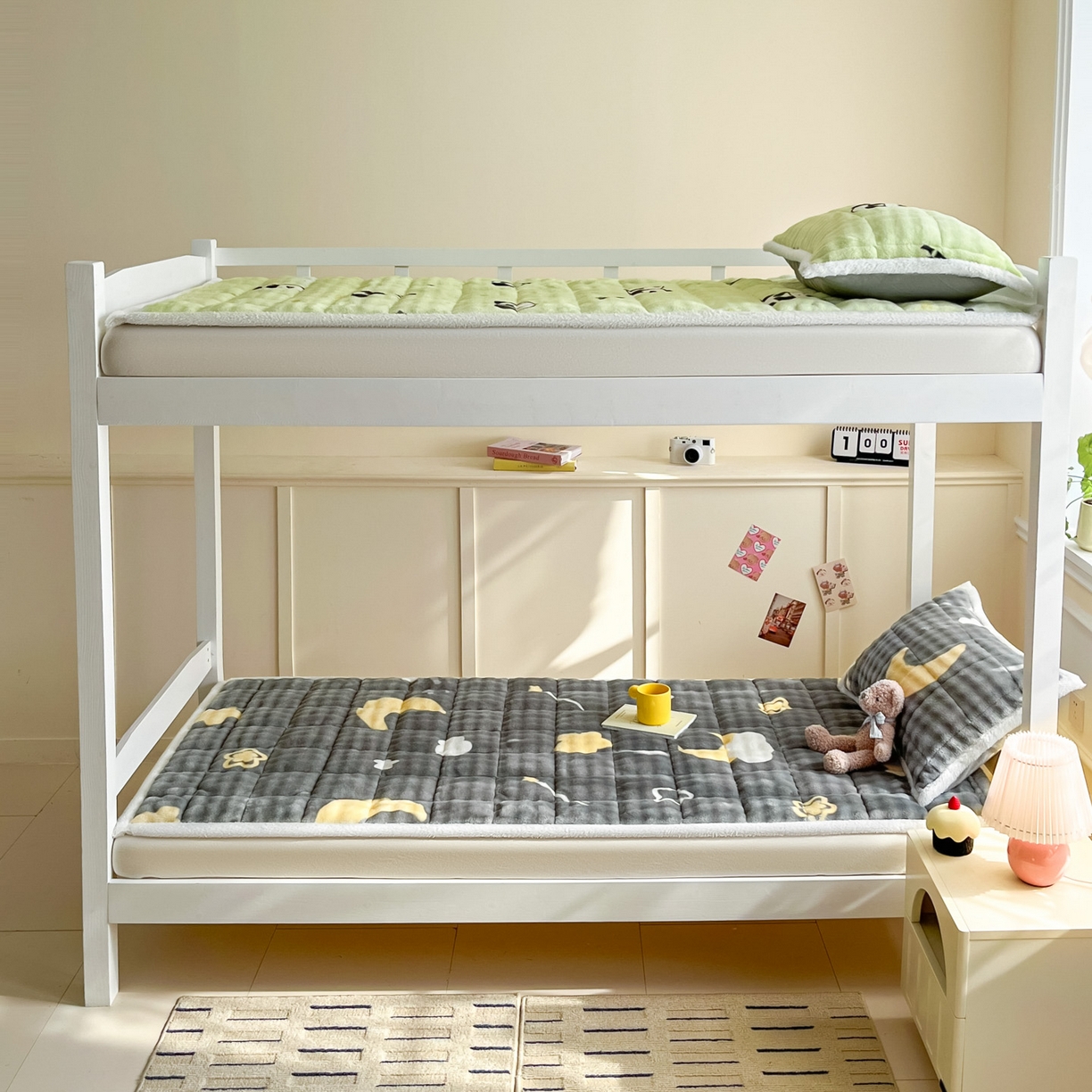 91家纺网 家纺一手货源 找家纺 缦吉 2025新款泡泡兔毛牛奶绒床垫 繁星满天（全网最低）