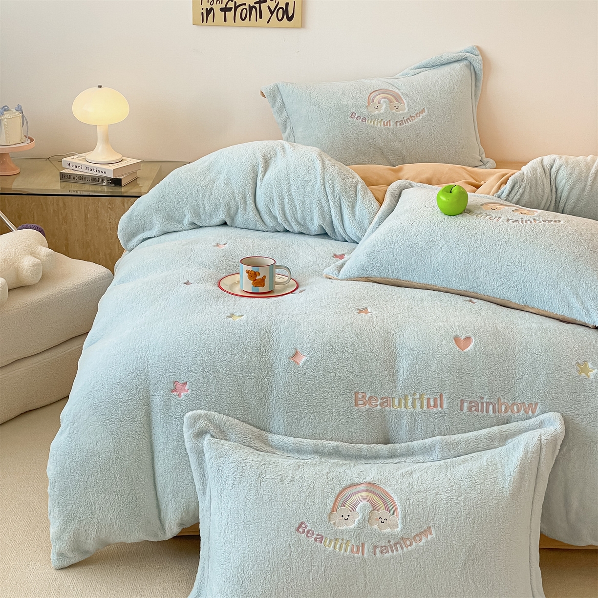 91家纺网 家纺一手货源 找家纺 （总）梦幻之城 2025新款牛奶绒四件套洛可可-朵绒系列