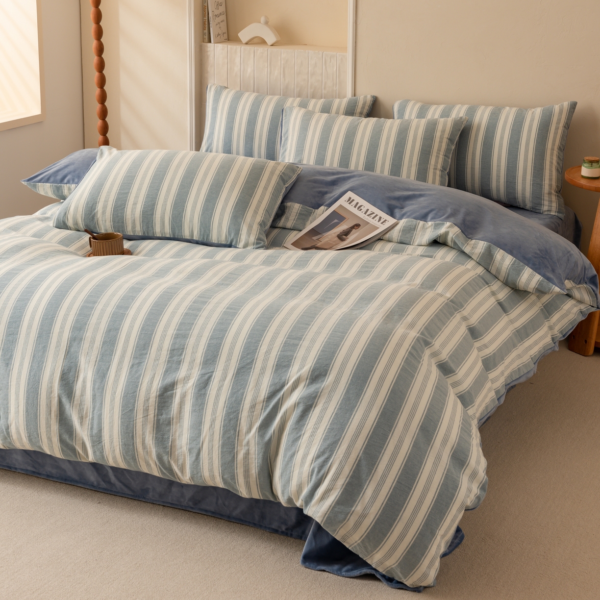 91家纺网 家纺一手货源 找家纺 雯雨家纺 2025新款一面全棉一面牛奶绒可拆洗冬被被子被芯春秋被被子被芯 棉绒-布莱格