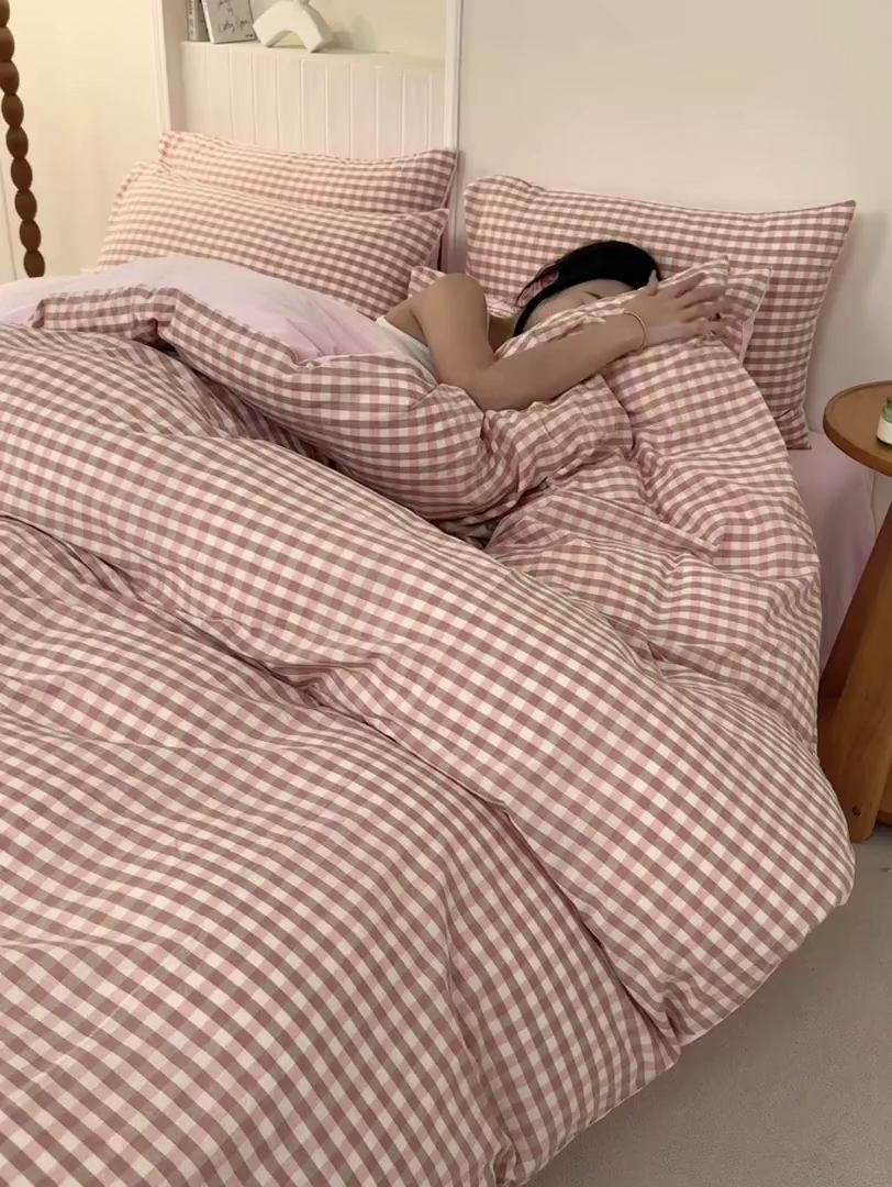 91家纺网 家纺一手货源 找家纺 雯雨家纺 2025新款一面全棉一面牛奶绒可拆洗冬被被子被芯春秋被被子被芯 棉绒-粉小格