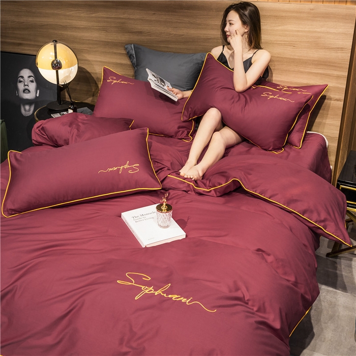 91家纺网 家纺一手货源 找家纺 （总）小叮当家纺仓储工厂店 2025新款(热买家秀不断货)40s贡缎长绒棉纯棉字母款全棉四件套轻奢床上用品