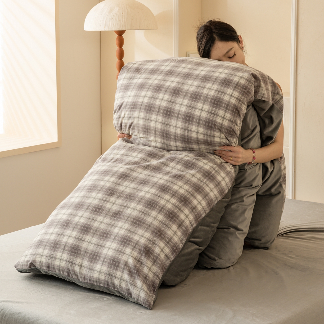 雯雨家纺 2025新款一面全棉一面牛奶绒可拆洗冬被被子被芯春秋被被子被芯 棉绒-轩尼诗