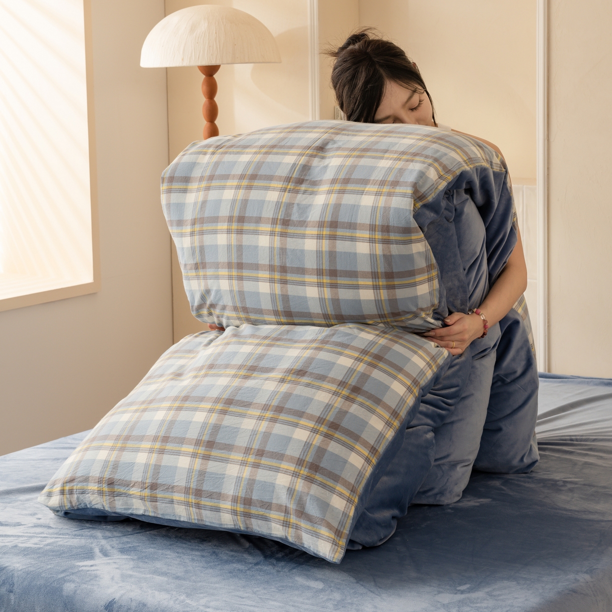 雯雨家纺 2025新款一面全棉一面牛奶绒可拆洗冬被被子被芯春秋被被子被芯 棉绒-莫尼兰