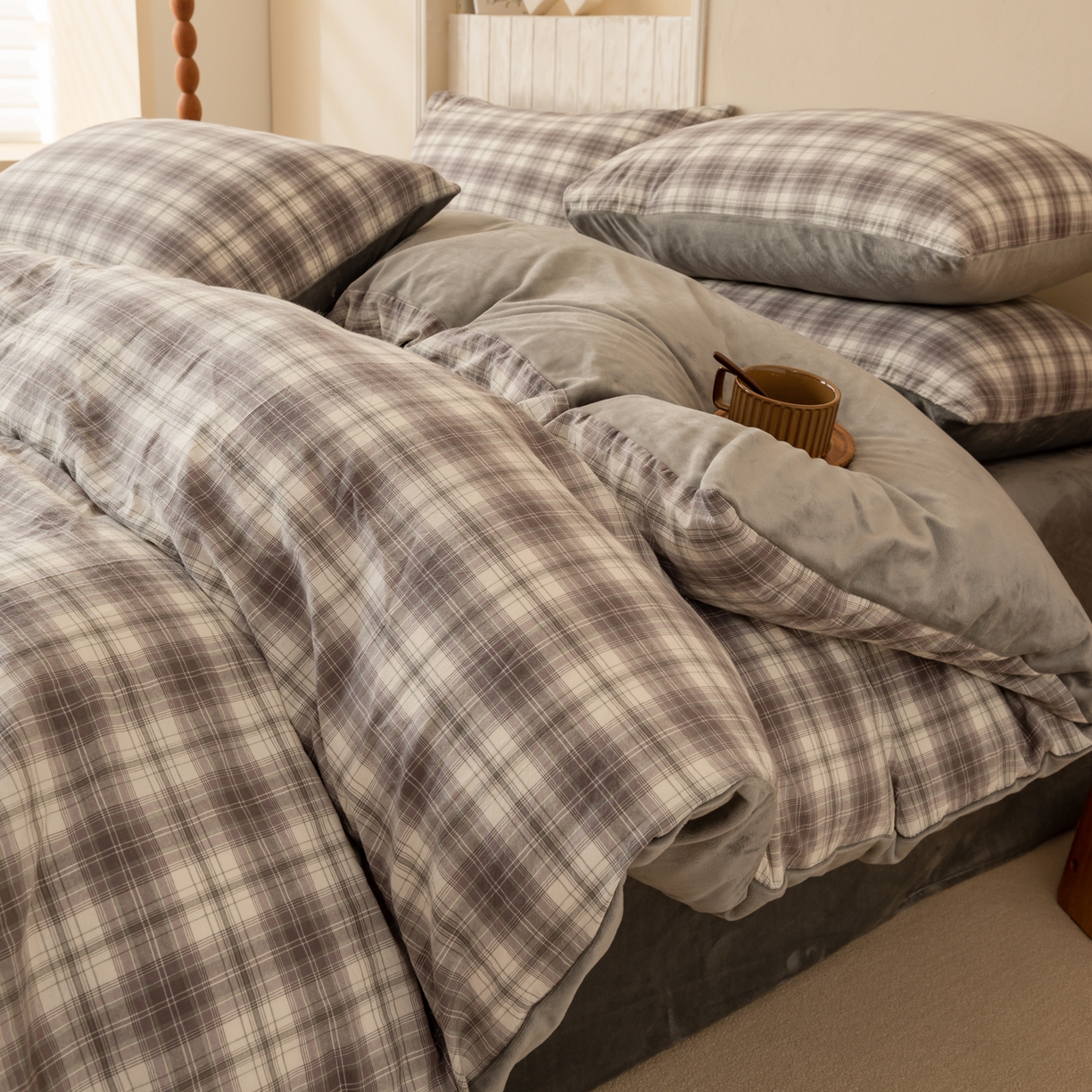 91家纺网 家纺一手货源 找家纺 雯雨家纺 2025新款一面全棉一面牛奶绒可拆洗冬被被子被芯春秋被被子被芯 棉绒-轩尼诗